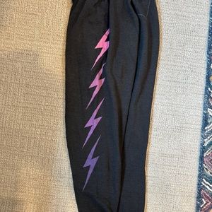AVIATOR NATION Bolt Sweatpants in purple & pink